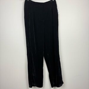 Old Navy Taylor Wide Leg Trouser High Rise Full Length Women Medium Black Velvet